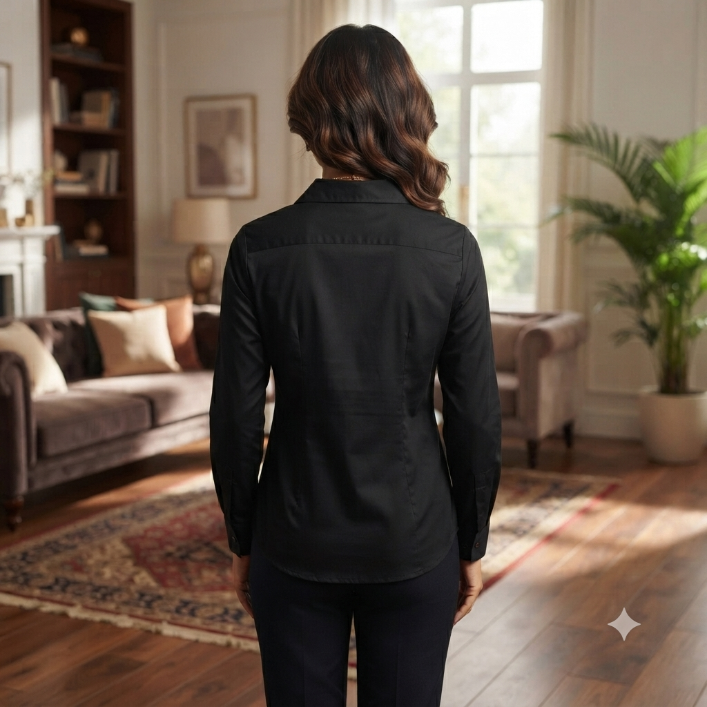 Timeless Elegance Black Tailored Fit Shirt