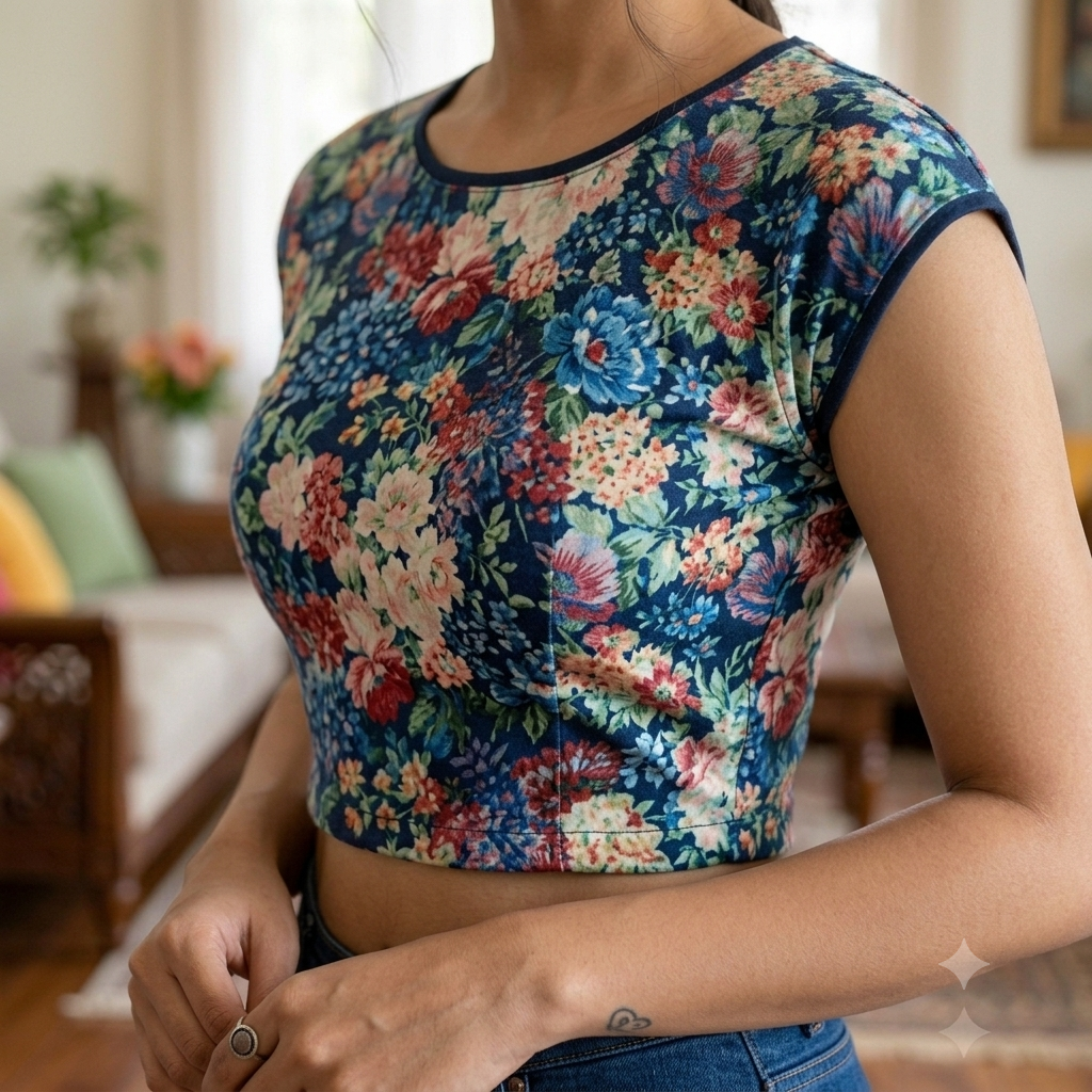 Dolce Floral Print Crop Top