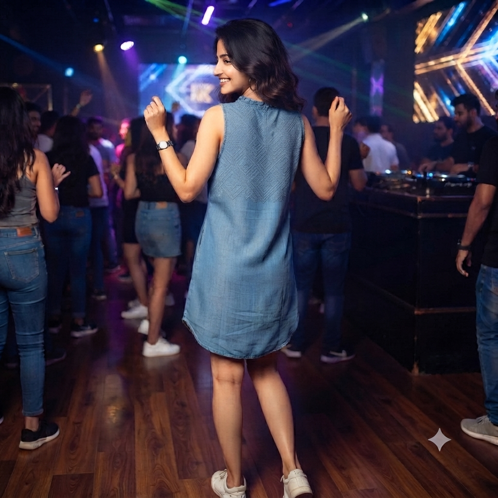 Chic Blue Denim Shift Dress
