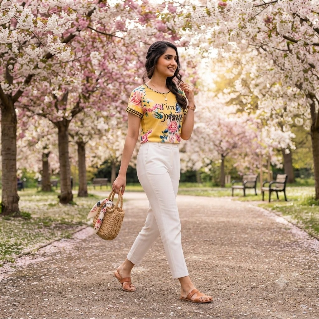 Tashi Spring Floral Yellow Top