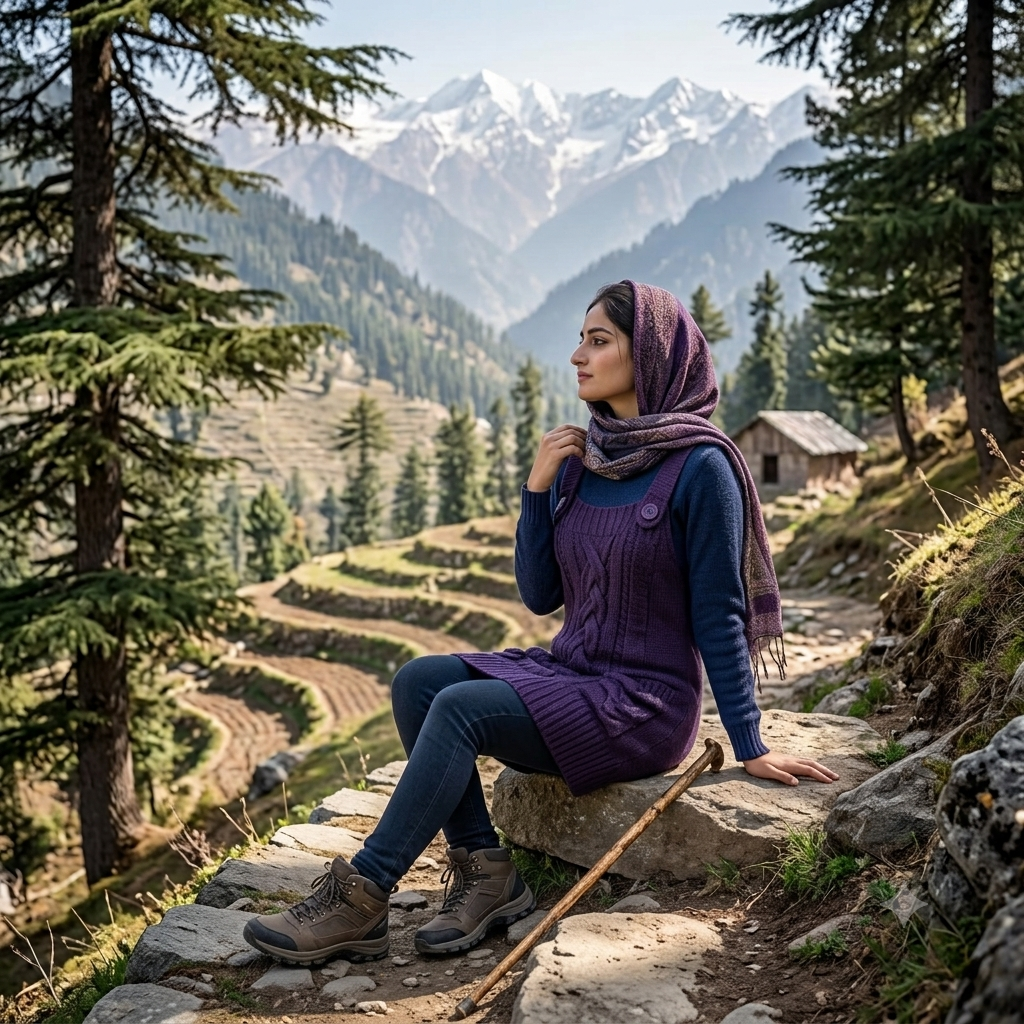 The Alpine Cable-Knit Woolen Pinafore Dress