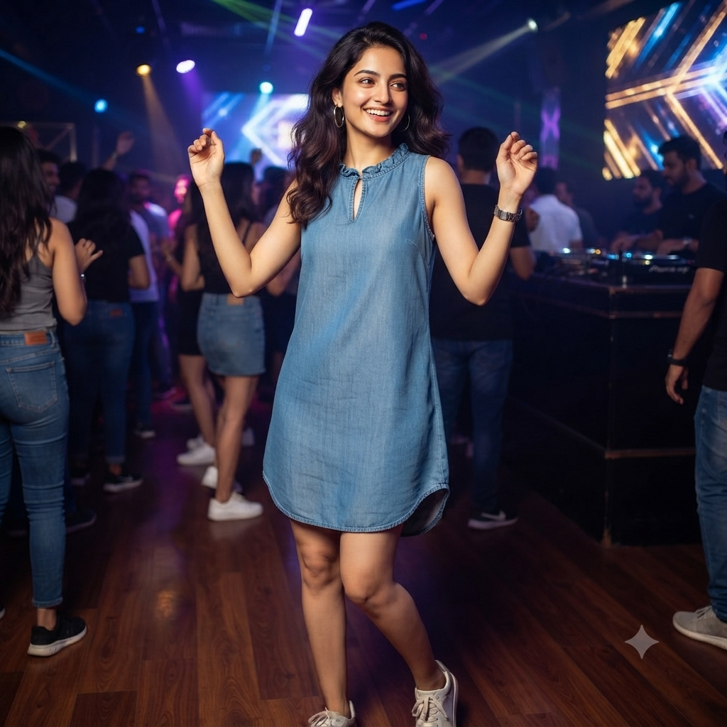Chic Blue Denim Shift Dress