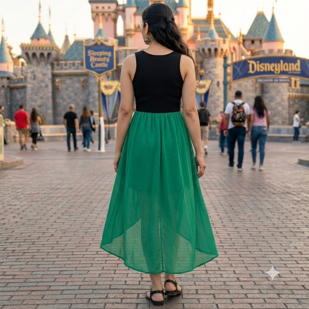 Horizon Dual-Tone High-Low Midi Dress
