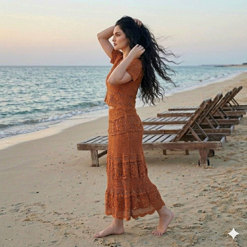 Alara Crochet Two- Piece Maxi Skirt Set