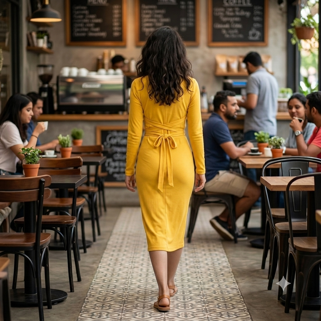 Sunny Serenade V-Neck Wrap Midi Dress