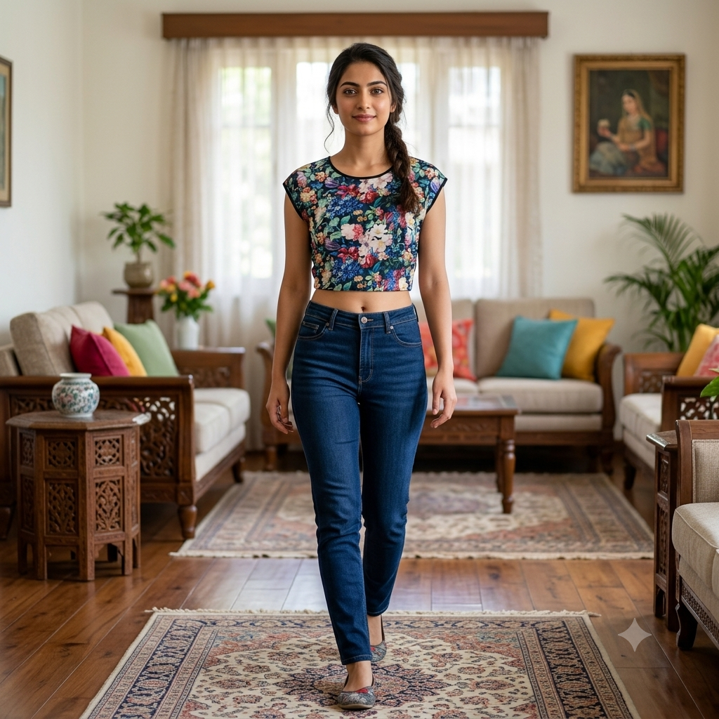Dolce Floral Print Crop Top