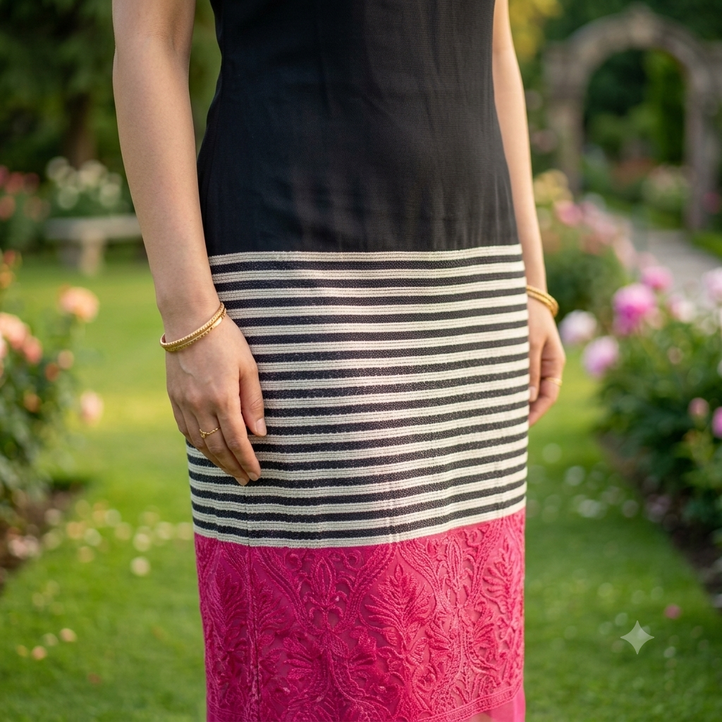 Dreca Striped Colorblock Sheath Midi Dress