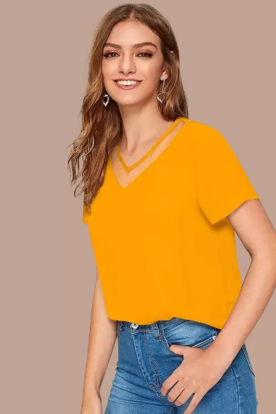 Yellow Solid T-Shirt