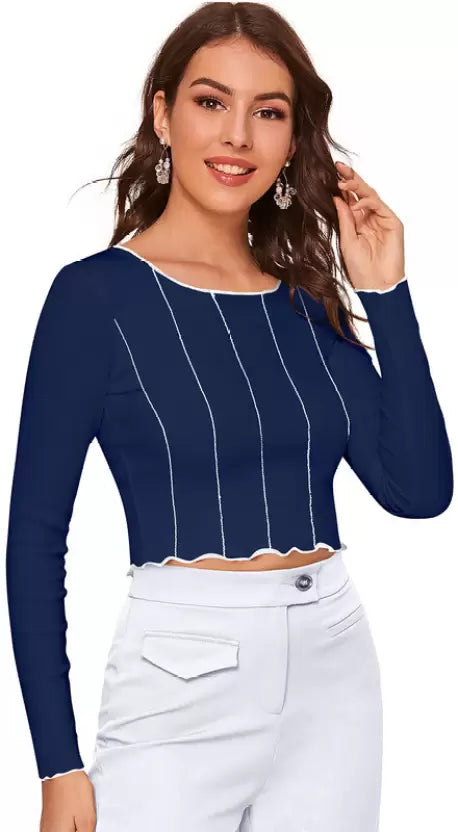 Women and Girls Full Sleeves Crop Top