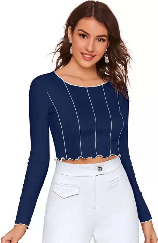 Women and Girls Full Sleeves Crop Top