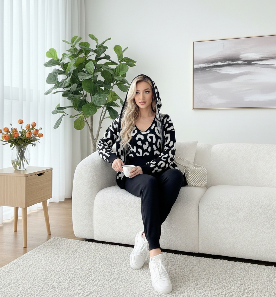 Suzain  Knitted Three-Piece loungewear Co-Ord Set