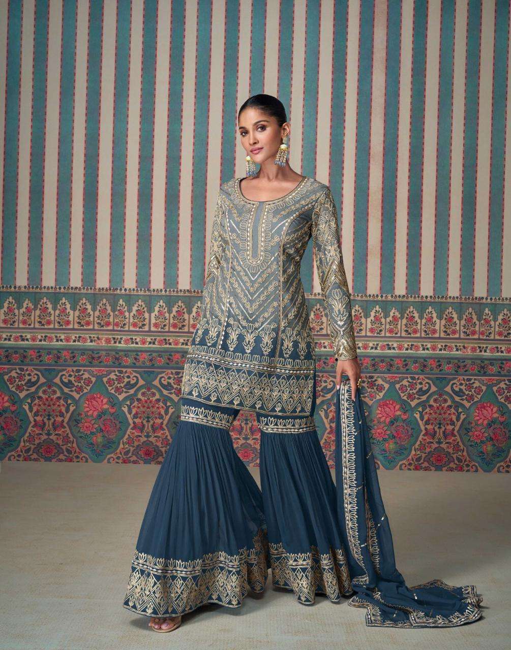 Heavy Elegant Designer Party Wear Sharara Suit