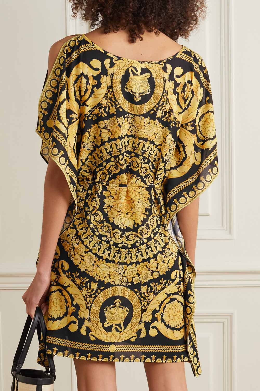 Mustard Printed Premium Short Kaftan