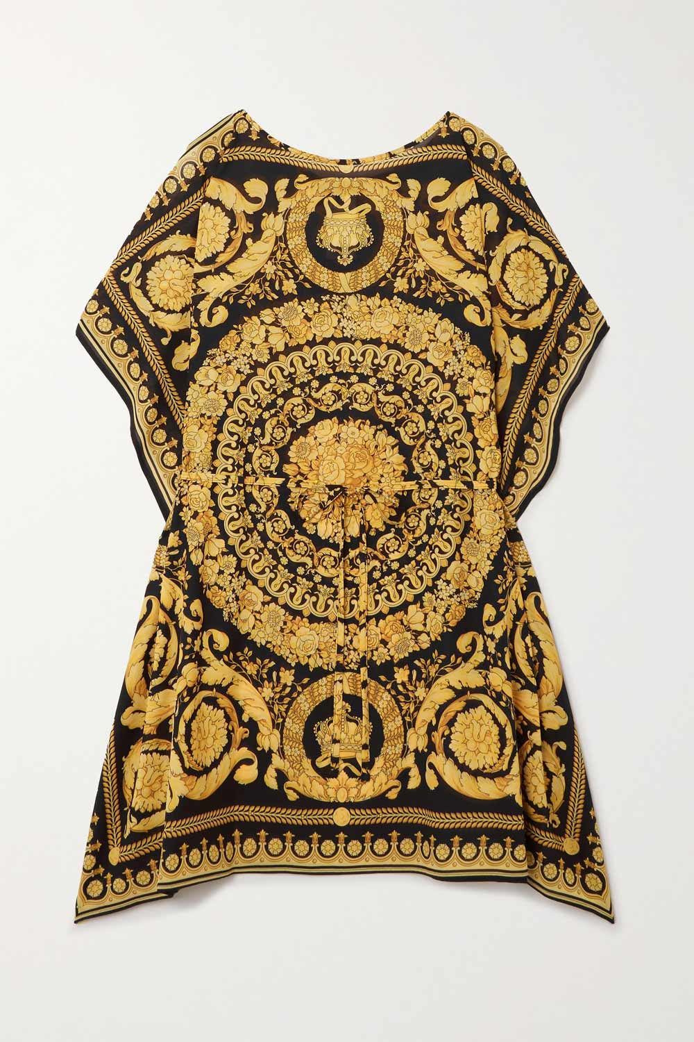 Mustard Printed Premium Short Kaftan