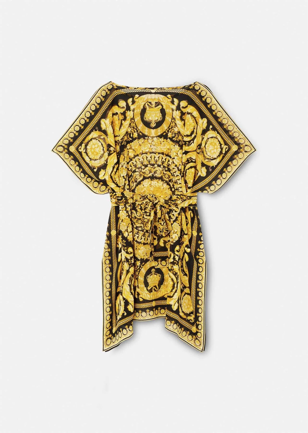 Mustard Printed Premium Short Kaftan