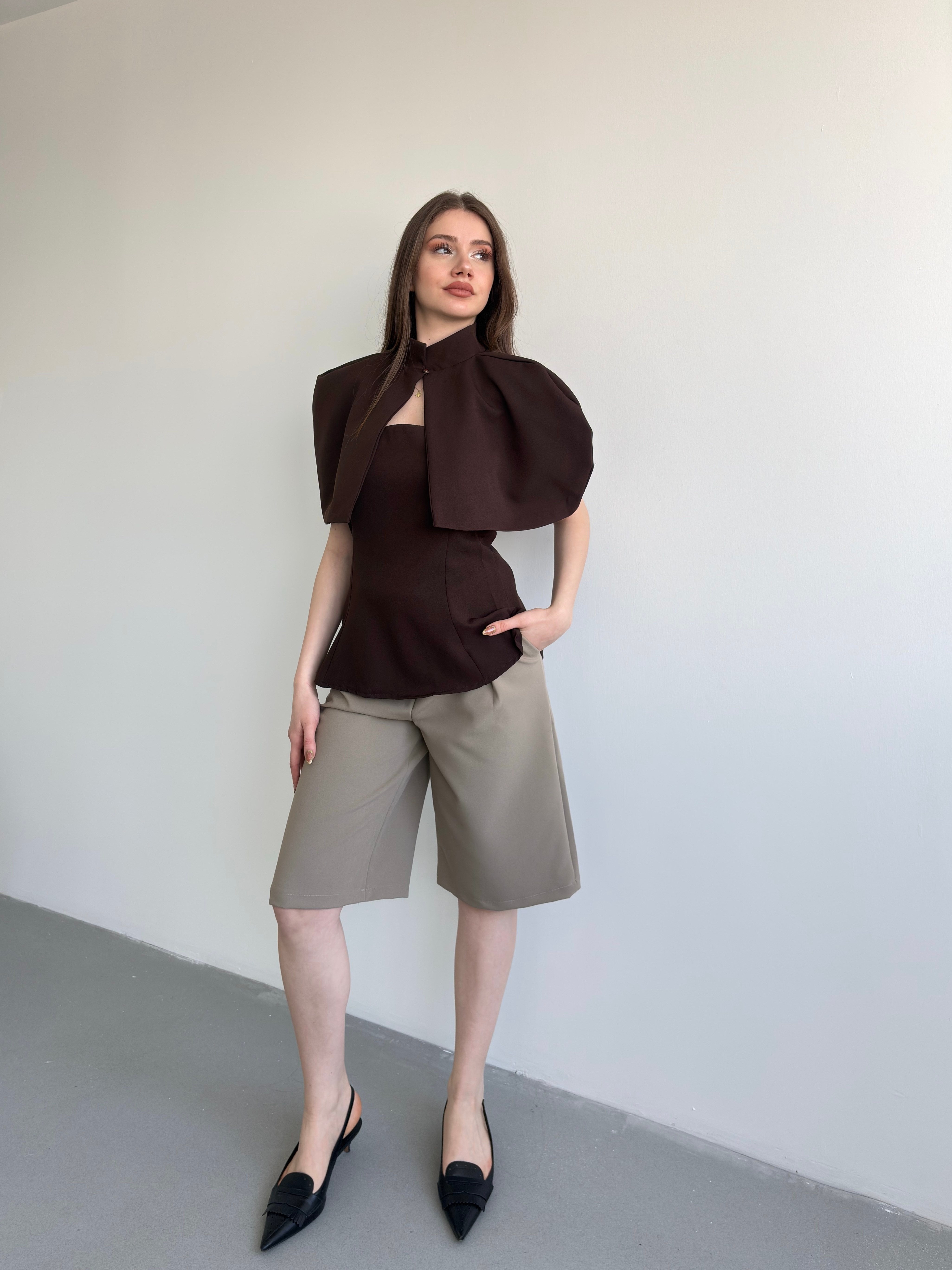 Venice Shoulder Cape & Blouse Set