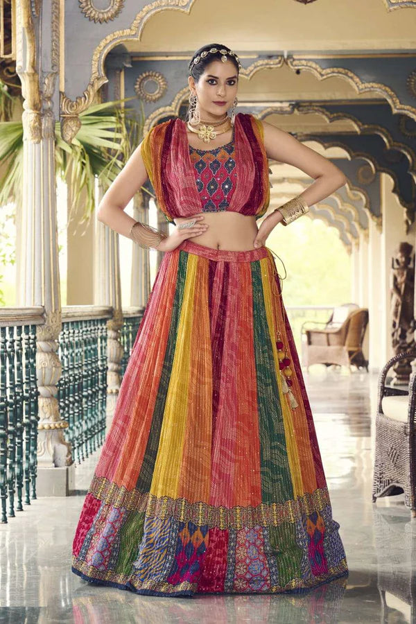 Sequence Embroidery Work Ready Made Lehenga Choli