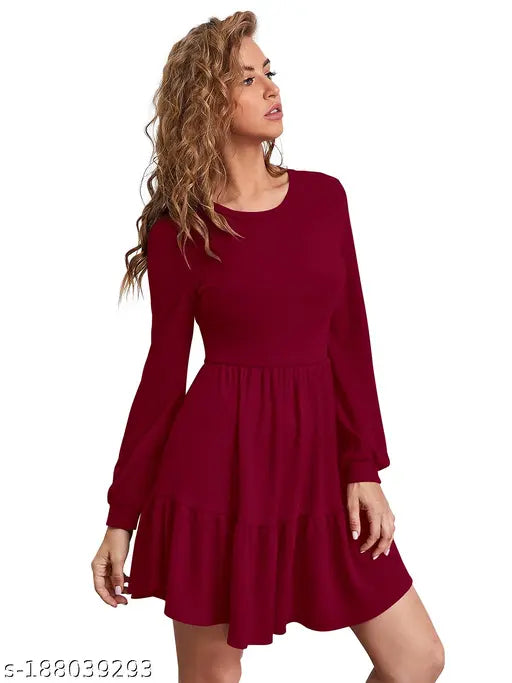 Women Fit and Flare Pink Dress