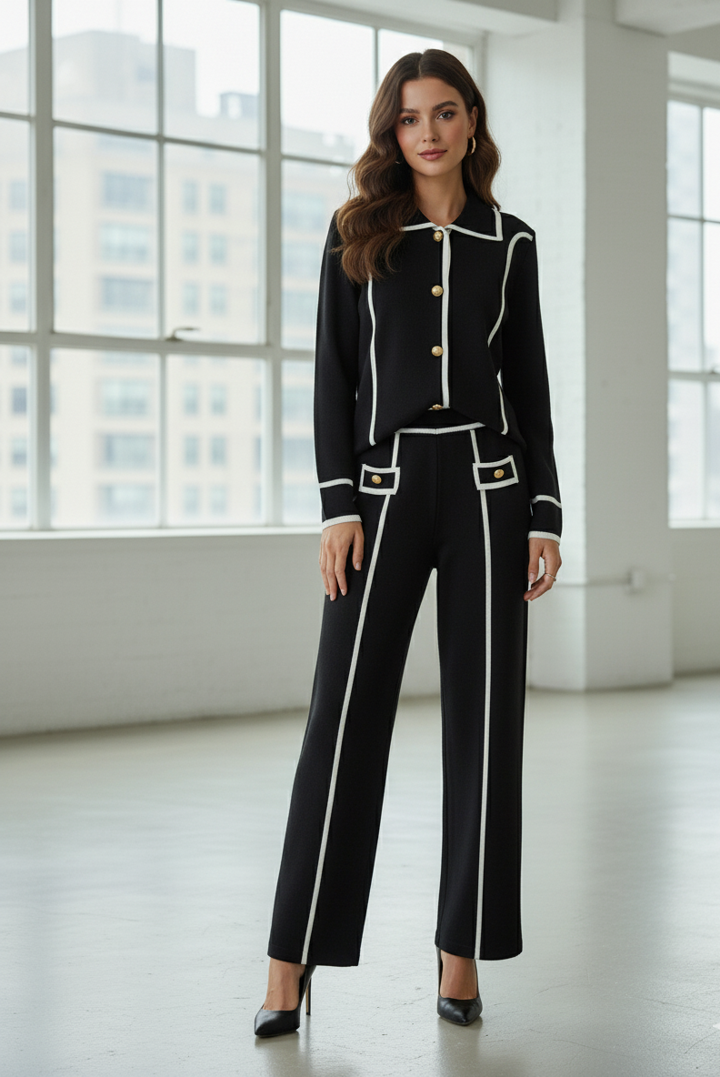 Lettie bouclé Style High-Waisted Two-Piece Knitted Cor-Ord Set