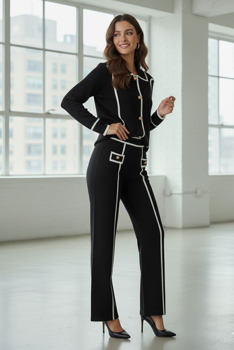 Lettie bouclé Style High-Waisted Two-Piece Knitted Cor-Ord Set