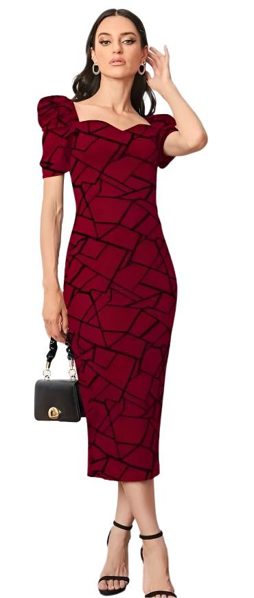 Printed Stylish Long Bodycon Dress