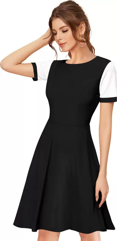 Women A-line Black Dress