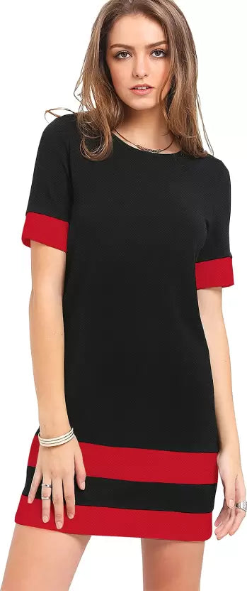 Women Striped Round Neck Cotton Red T-Shirt