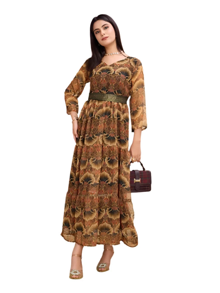 Designer Square Neck Georgette Gowns