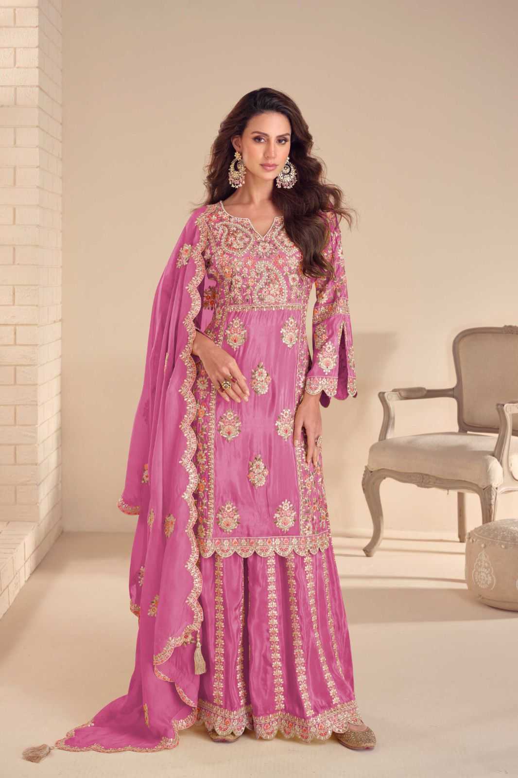 Latika Simar Silk  Designer Embroidery Suit Set