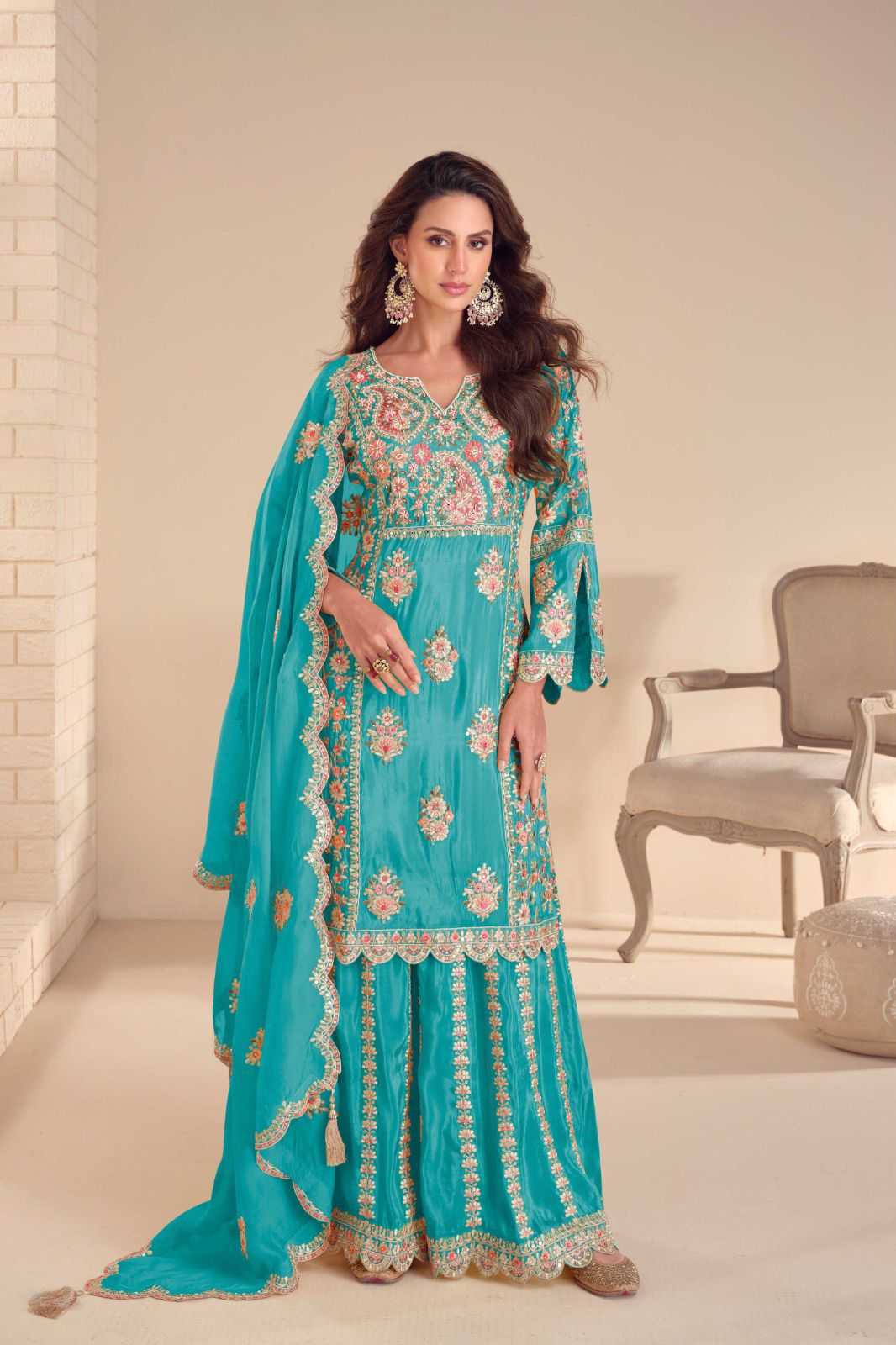 Latika Simar Silk  Designer Embroidery Suit Set